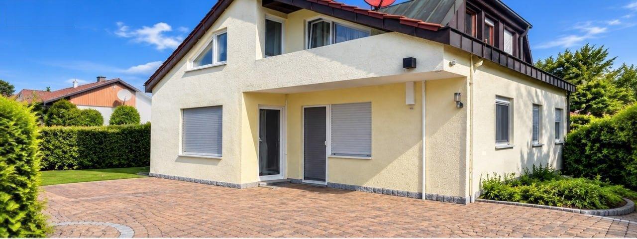Terrassenüberdachung am Einfamilienhaus – vorher